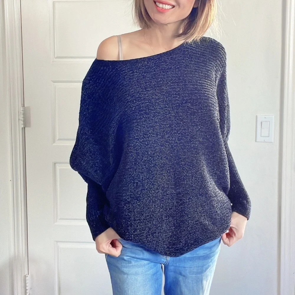 06 Cozy Chenille Batwing Sleeve Sweater Top - Picture 8 of 14